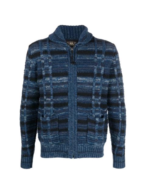 zip-up knitted cardigan