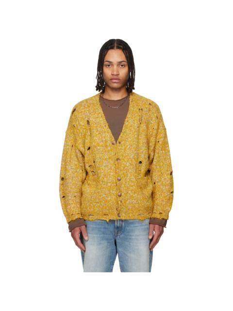 R13 Yellow Distressed Oversized Cardigan