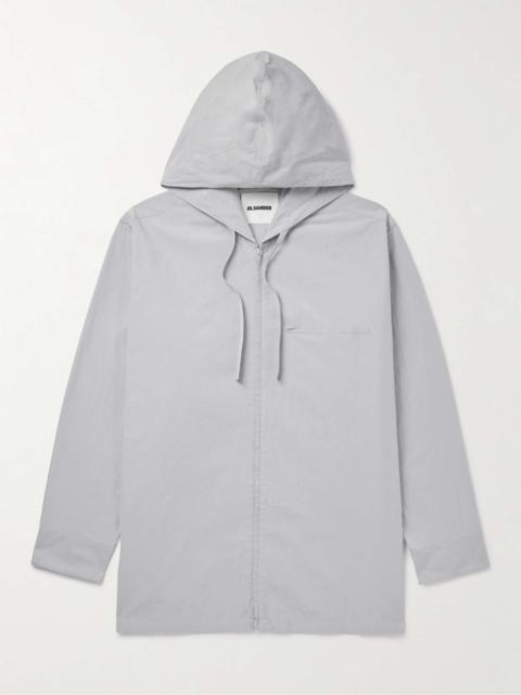 Textured-Cotton Hooded Jacket