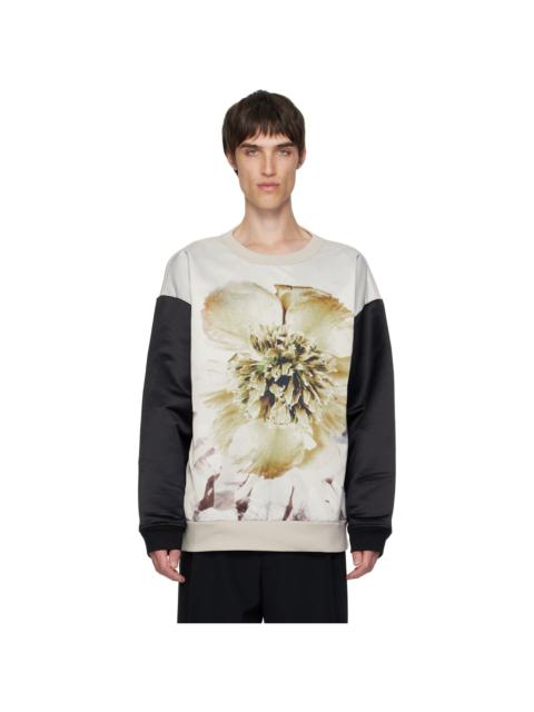 Dries Van Noten Off-White & Black Paneled Sweatshirt
