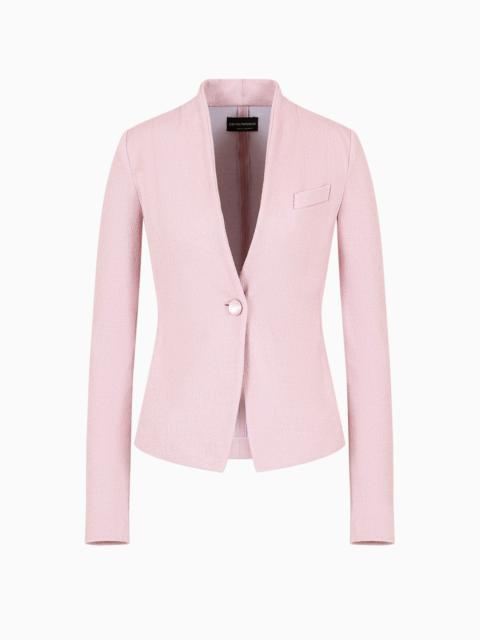 EMPORIO ARMANI Single-breasted jacket in jacquard