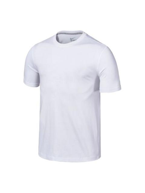 Men's Nike Solid Color Round Neck Pullover Sports Short Sleeve White T-Shirt BQ2971-100