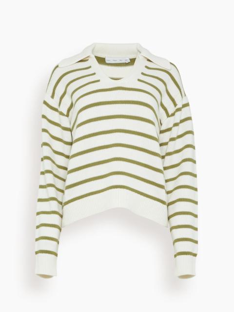 Proenza Schouler Stripe Murphy Sweater in Chalk/Willow