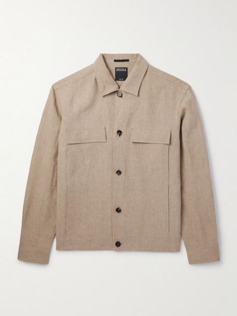ZEGNA Linen Overshirt Beige