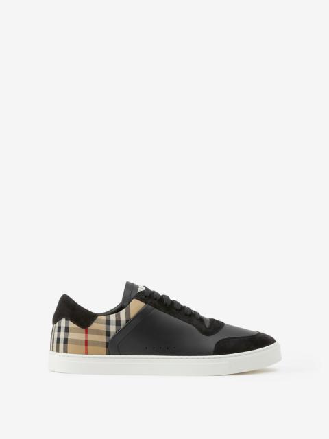 Burberry Leather, Suede and Check Sneakers