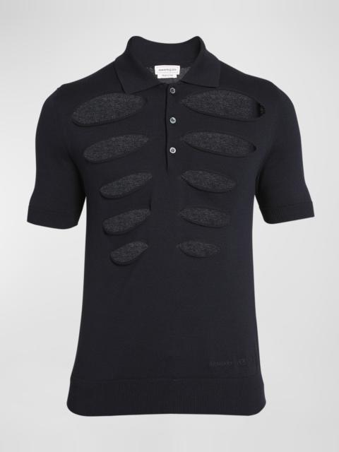 Men's Slit Cotton Polo Shirt