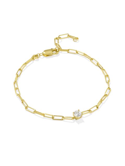 KENDRA SCOTT Virginia 18k Gold Vermeil Paperclip Bracelet in White Topaz
