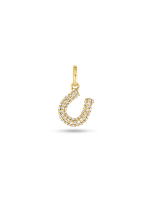 STONE AND STRAND LAB-Created Lucky Horseshoe Charm