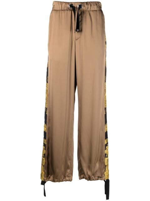 Barocco-print wide-leg trousers