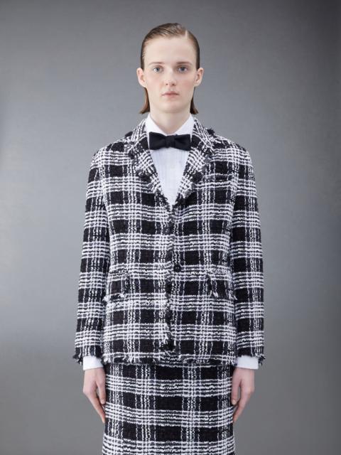 Thom Browne Prince of Wales Chenille Tweed Frayed Classic Sport Coat
