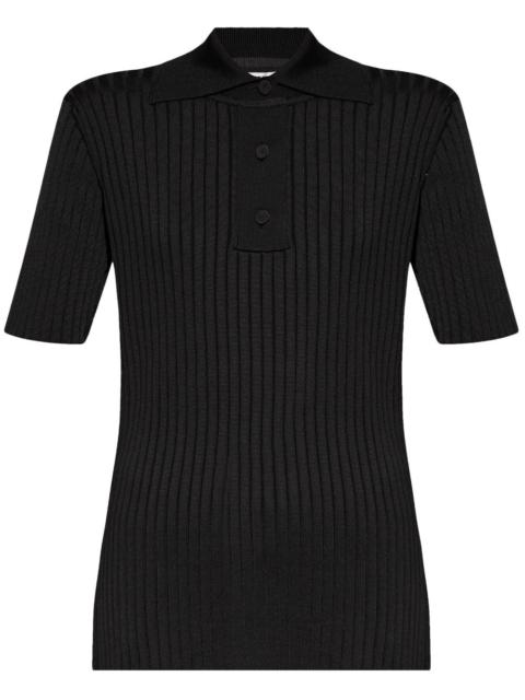 Jil Sander ribbed polo top