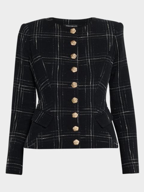 GENERATION LOVE Ophelia Tweed Windowpane Jacket