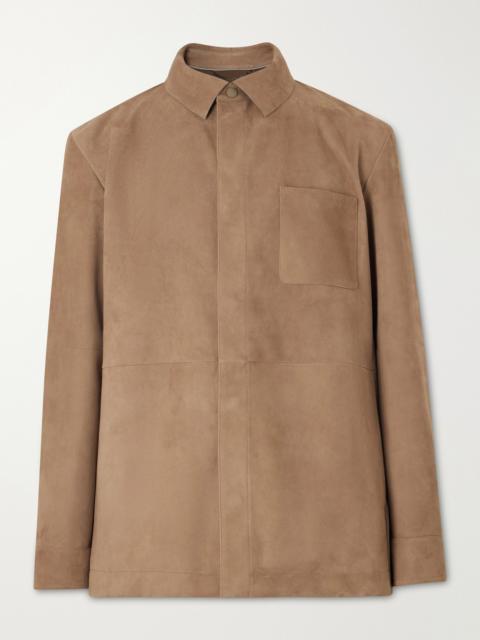 Canali Paneled Suede Overshirt