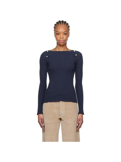 BASERANGE Navy Disc Long Sleeve T-shirt