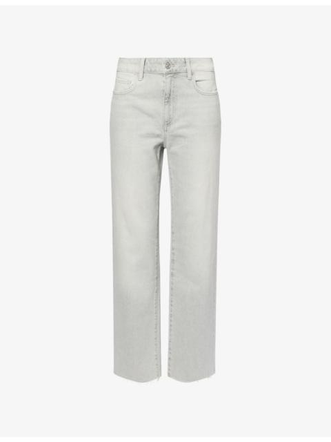 PAIGE Stevie Raw-Hem Straight-Leg Denim Jeans