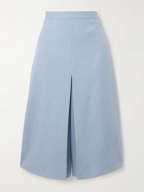 Valentino Layered canvas wide-leg pants Blue