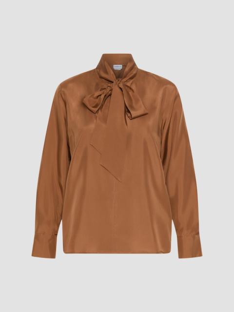 MARELLA Women's Habutai Silk Shirt - Tobacco Brown
