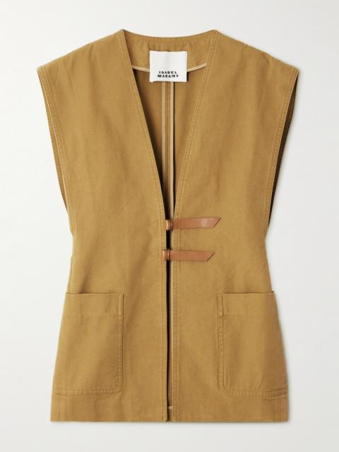 Isabel Marant Falila Leather-trimmed Cotton-canvas Vest