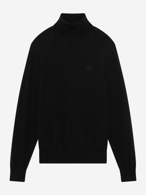 The Kooples BLACK MERINO WOOL TURTLENECK SWEATER