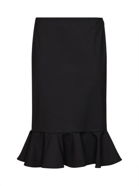 GIUSEPPE DI MORABITO Black virgin wool midi skirt with ruffle