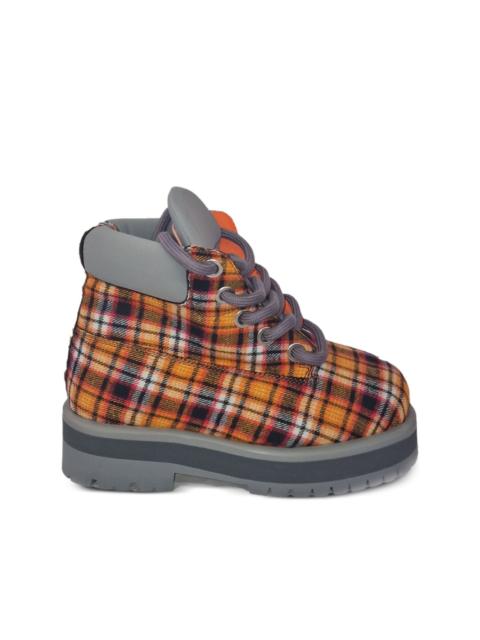 PDF plaid-pattern ankle boots