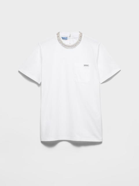 Prada Embroidered jersey T-shirt