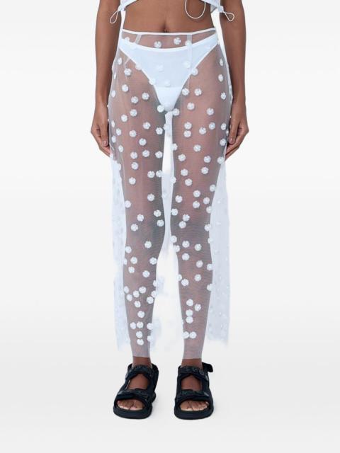 CECILIE BAHNSEN floral-appliqué maxi skirt