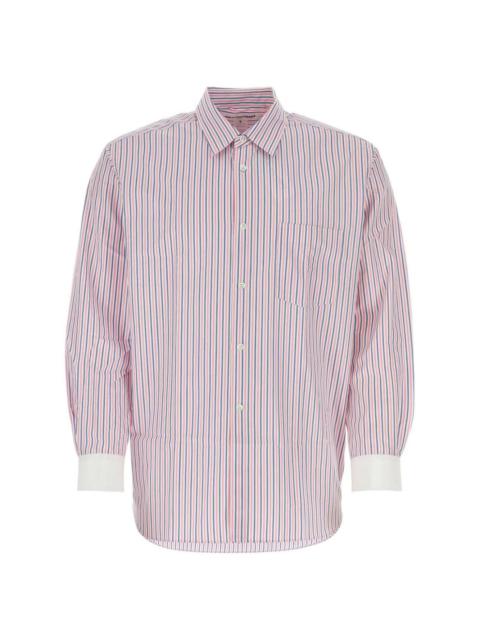 pinstripe-print shirt