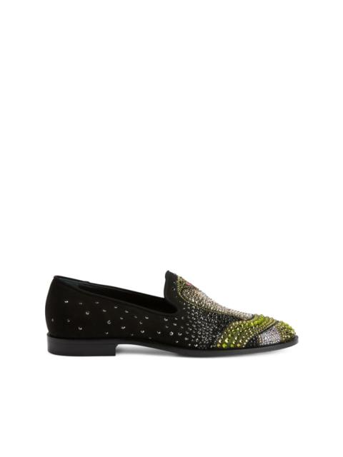 Giuseppe Zanotti Python crystal-embellished loafers