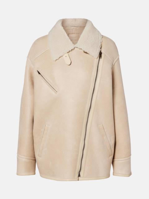 Isabel Marant Adelina shearling-trimmed leather jacket