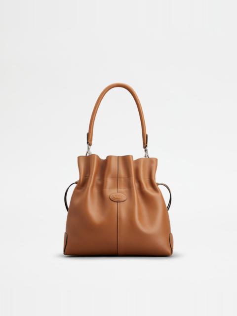 Tod's TOD'S DI BAG BUCKET BAG IN LEATHER SMALL WITH DRAWSTRING - BROWN