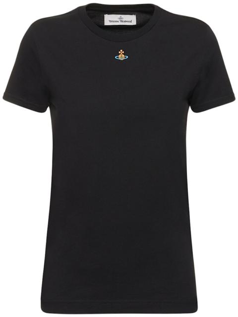 Orb logo cotton jersey  t-shirt