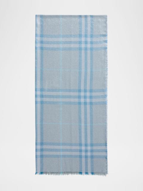 Burberry Metallic Giant Check Wool Scarf