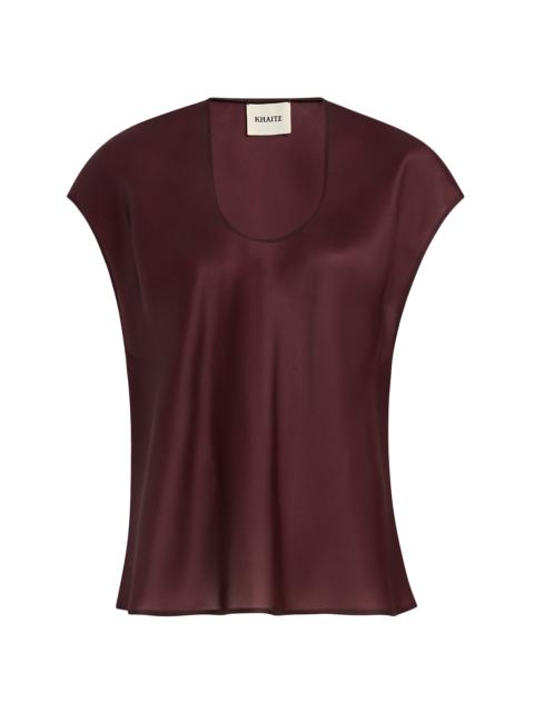 KHAITE Women's Barbo Silk Top - Almandine
