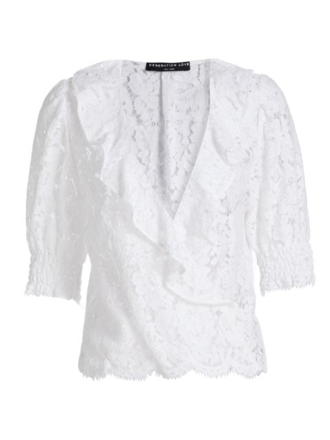 GENERATION LOVE Women's Lulu Lace Cascade Blouse - White