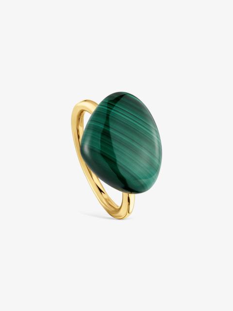 TOUS Ring with 18kt gold vermeil and malachite TOUS Color Dots