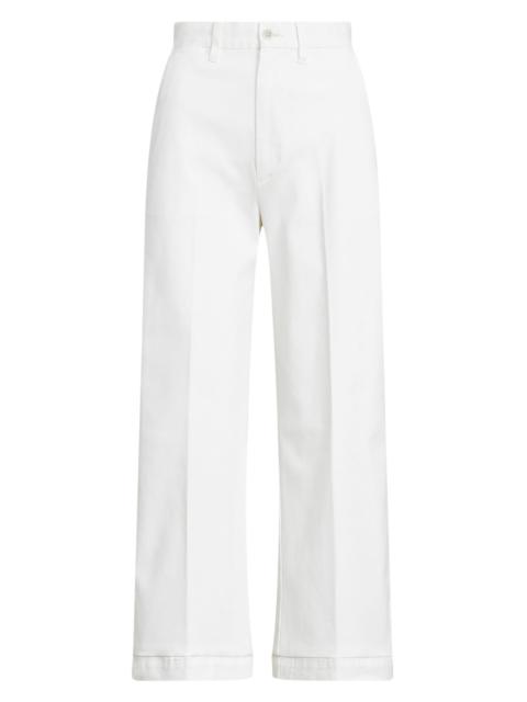Polo Ralph Lauren Women's Cropped Stretch-Cotton Wide-Leg Pant - Warm White