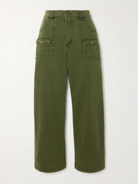 Paneled stretch-cotton straight-leg cargo pants