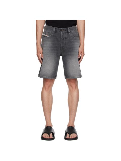 Gray Regular Denim Shorts