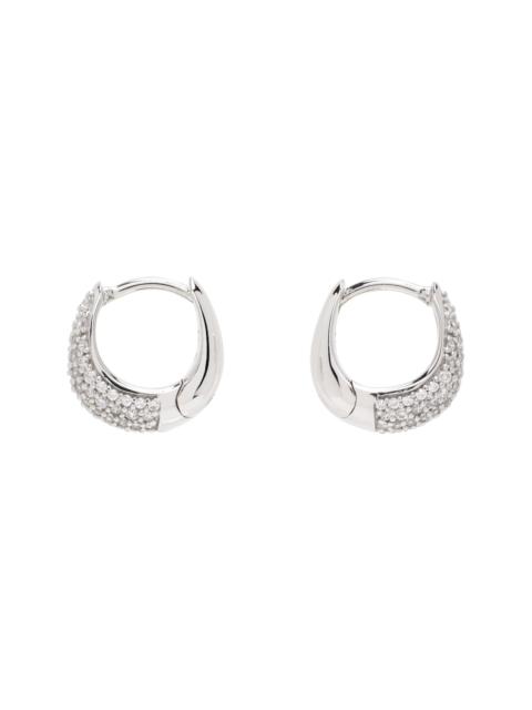 TOM WOOD Silver Ice Huggies Pave Earrings