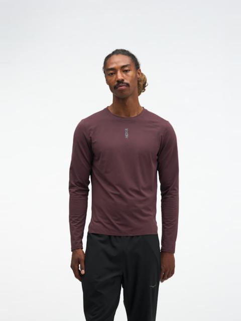 HOKA Men's EveryRun Long Sleeve Shirt in Deep Mauve
