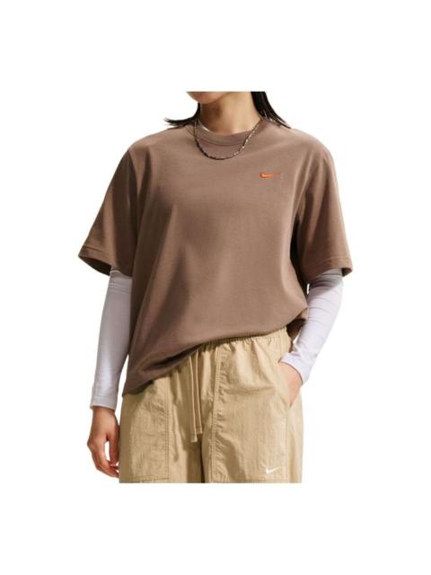 Nike (WMNS) Nike Sportswear Boxy Linen Oversized T-Shirt 'Brown Flax Mink Brown' IR7589-214
