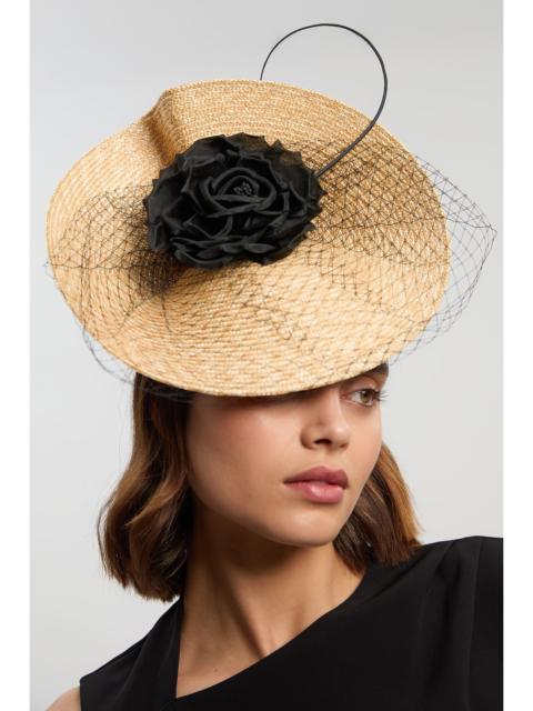 KAREN MILLEN Asymmetric Flower & Quill Fascinator