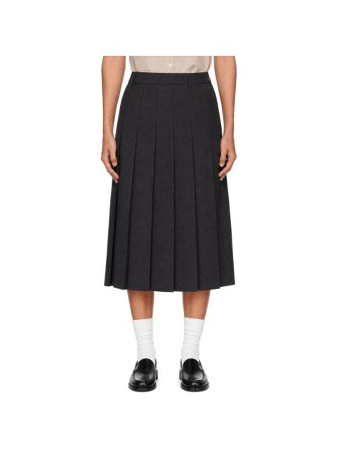 Dunst Gray Pleats Midi Skirt