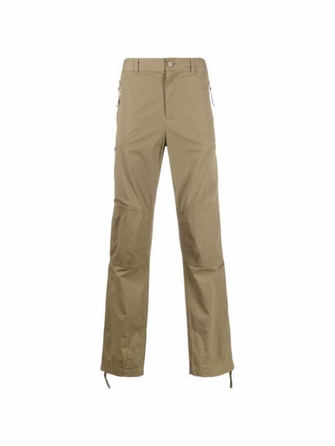 zip-pocket straight-leg trousers