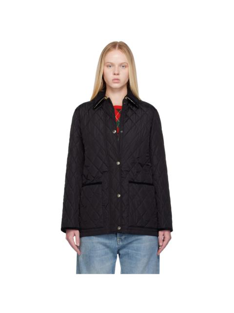 Black Broadway Quilted Nylon Jacket