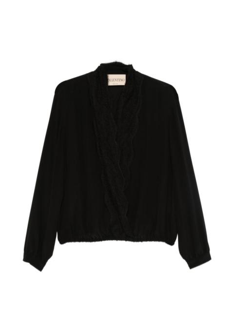 Valentino lace-trim blouse