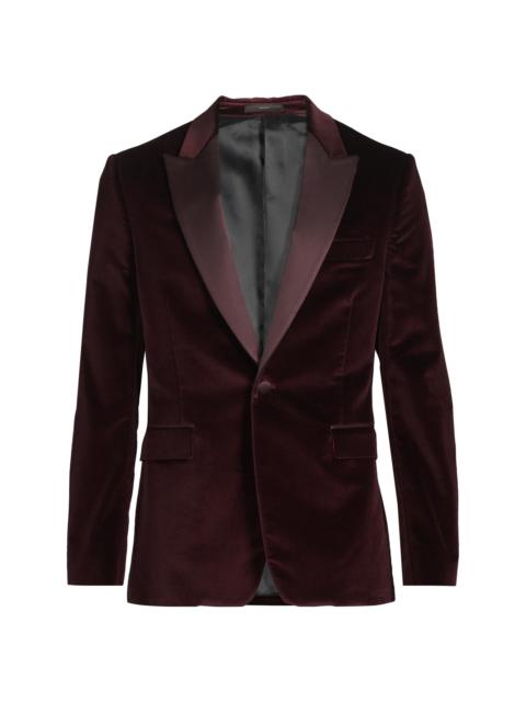 Paul Smith Men's Velvet One-Button Jacket - Dark Red