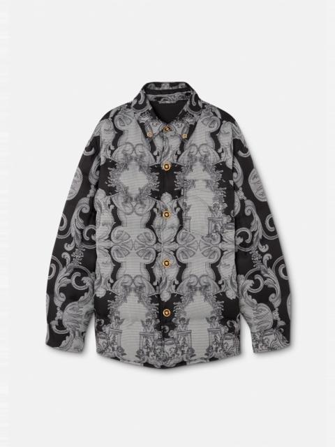 VERSACE Silver Baroque Blouson Puffer Jacket