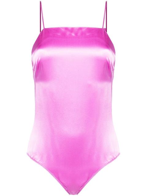Max Mara square-neck silk bodysuit